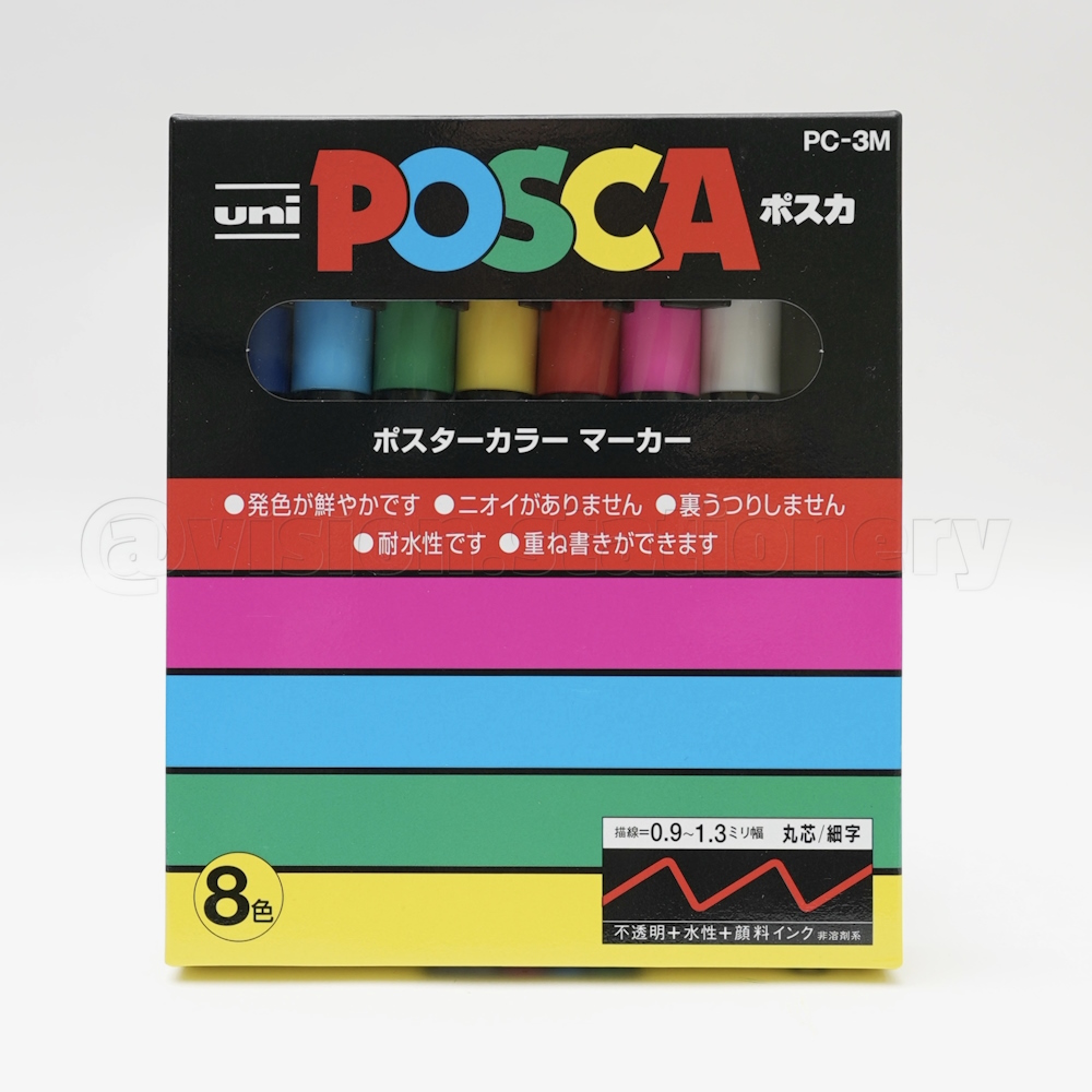 Uni 三菱 《POSCA 水性麥克筆 - 細字圓頭》8 色組