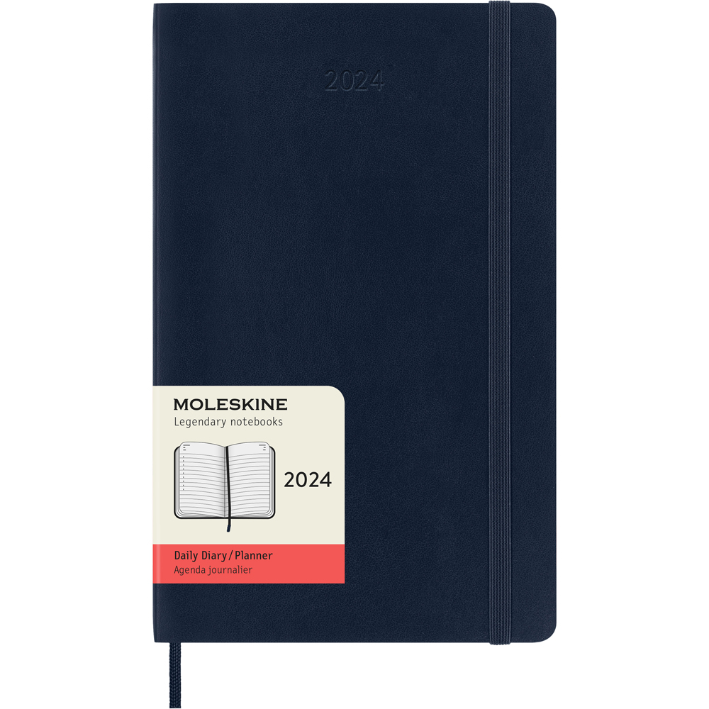 MOLESKINE 2024日記手帳12M 軟皮L型寶藍 PChome 24h購物