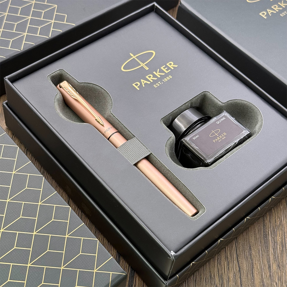 PARKER 派克 威雅XL系列 玫瑰金色（限定）鋼筆 墨水禮盒組ㄊ