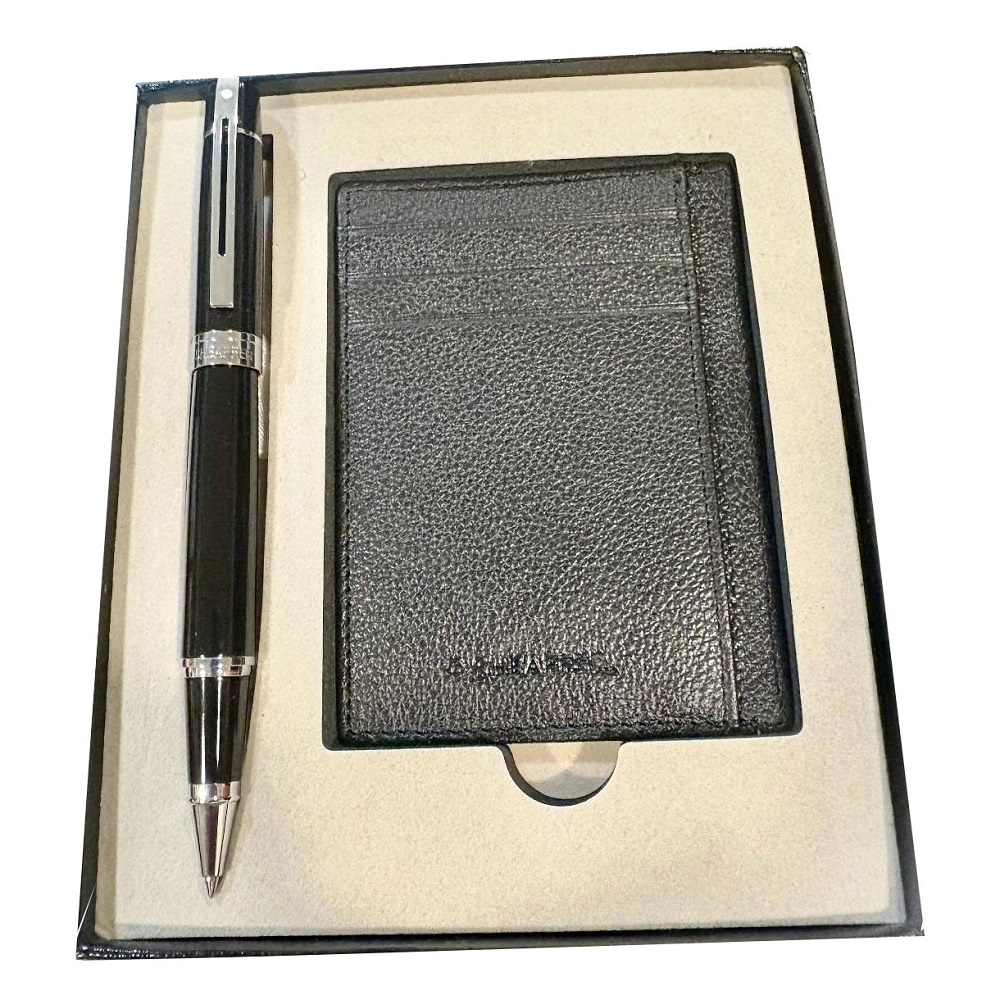 SHEAFFER 西華 Sheaffer 300 西華黑桿銀夾鋼珠筆卡夾禮盒組