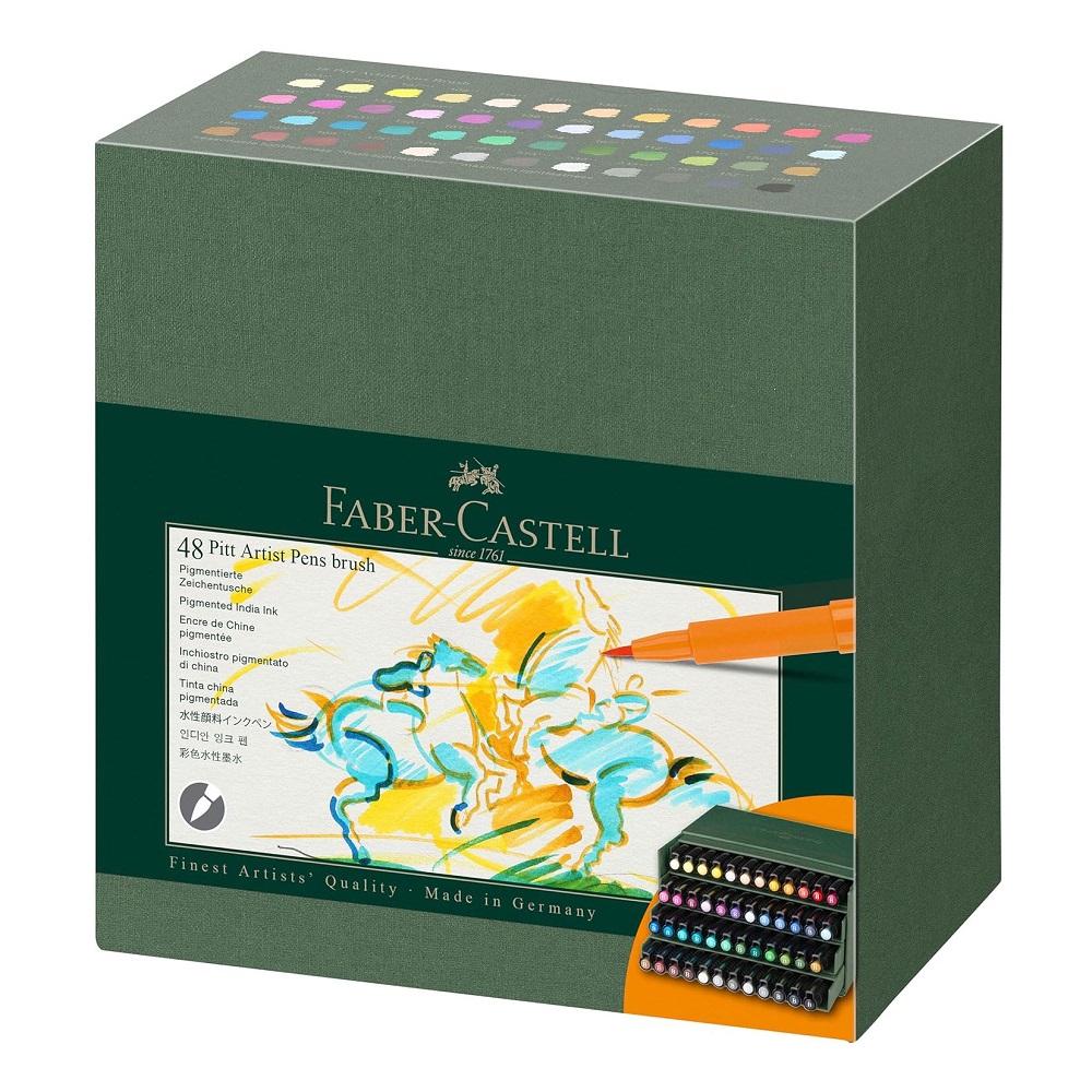 Faber-Castell 輝柏 德國Faber-Castell PITT防水48色藝術筆精裝版套組