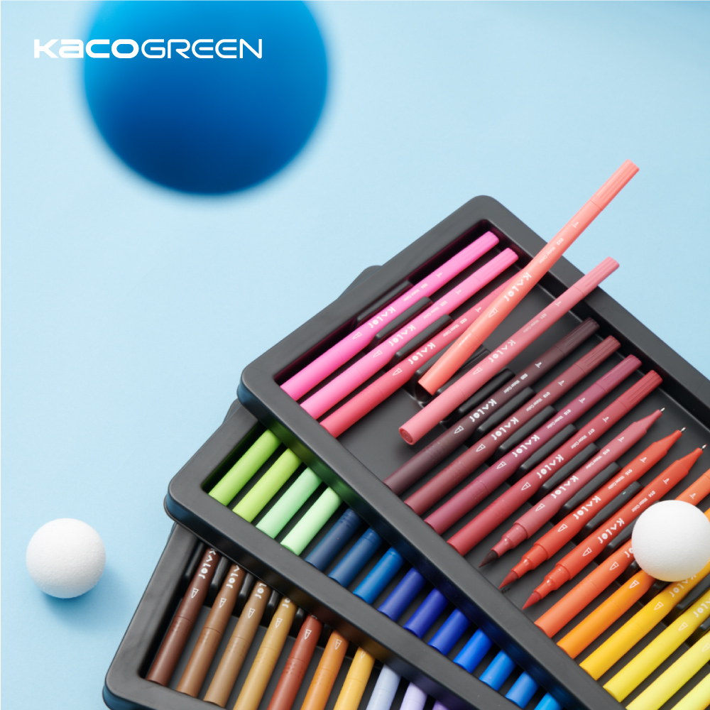 KACOGREEN 【KACO】KALOR綺采100色雙頭柔繪筆套組