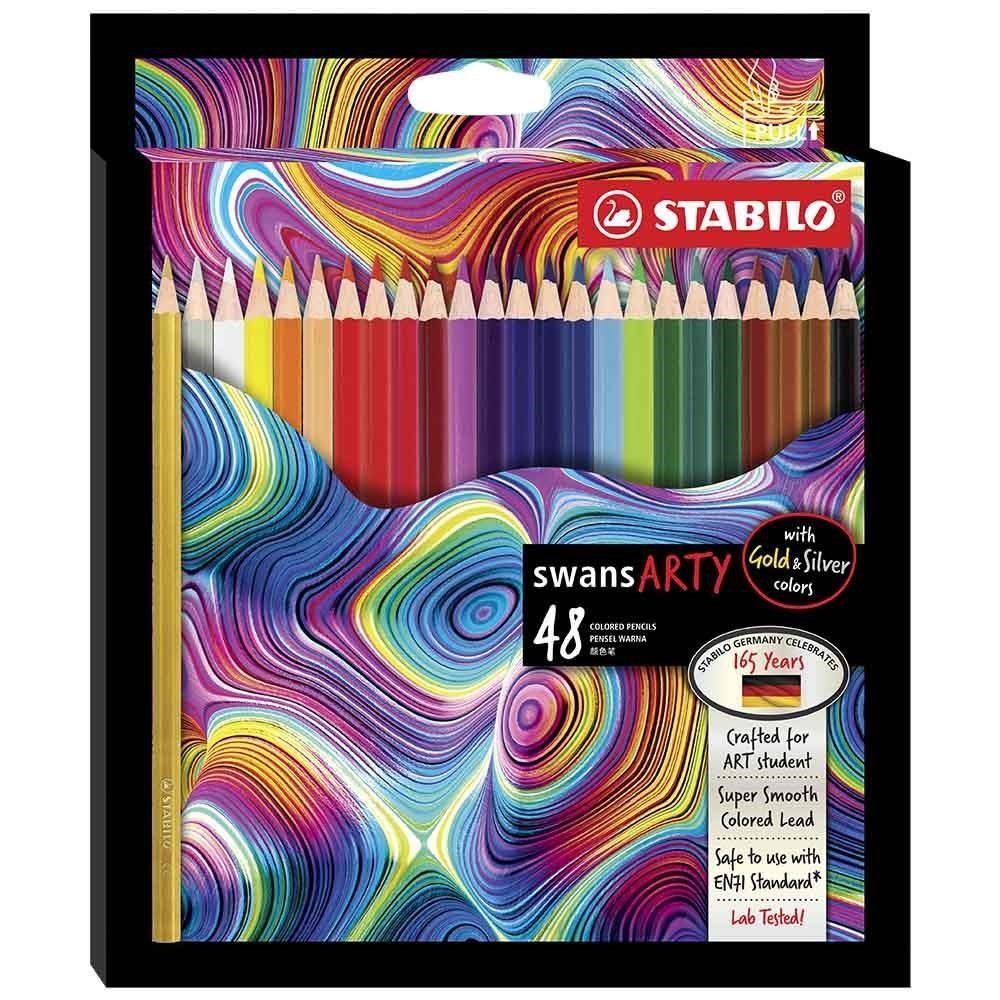 STABILO 德國 思筆樂 Swans ARTY 油性色鉛筆 紙盒 48色組/盒 ST1520/48