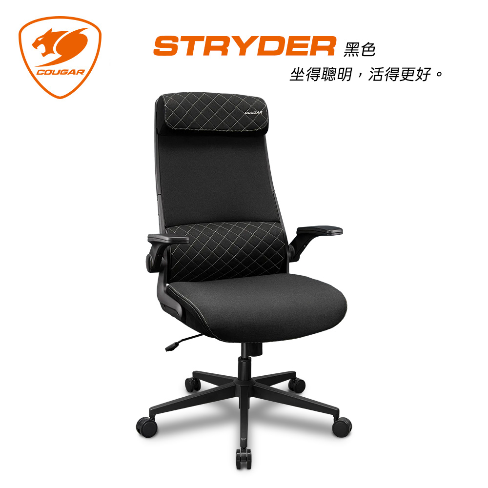 COUGAR 美洲獅 STRYDER 高椅背 人體工學椅 可上掀扶手 黑色