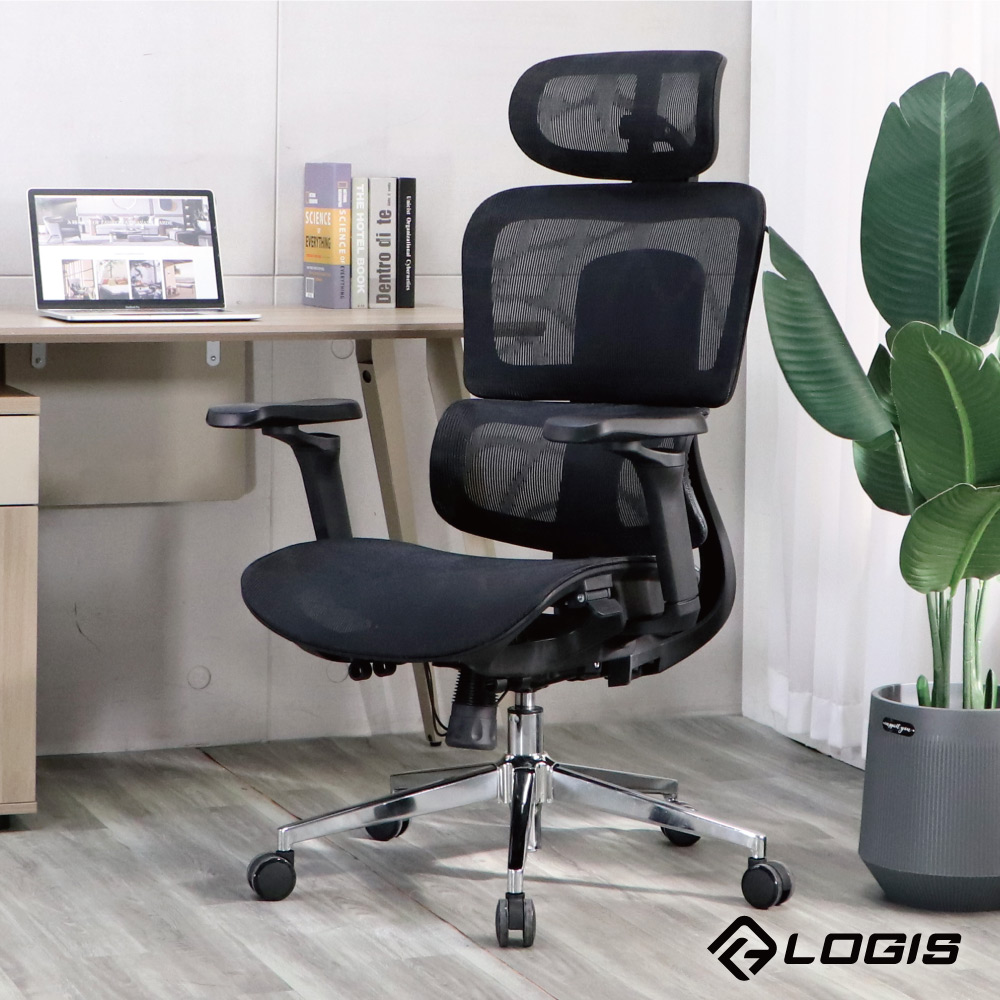 LOGIS 邏爵 頂級流光人體工學電腦椅(無腳抬) 辦公椅【106AT11-B】