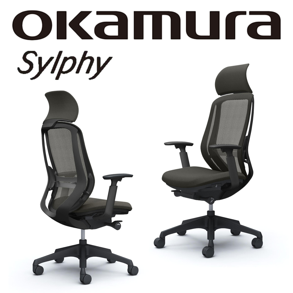 OKAMURA Sylphy 人體工學概念椅(黑框)(石墨灰色)(腰靠)