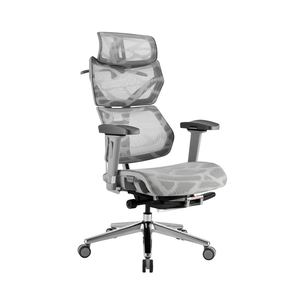 i-Rocks 艾芮克 irocks T27S 雲岩網 附腳托 人體工學椅 電腦椅 灰白色