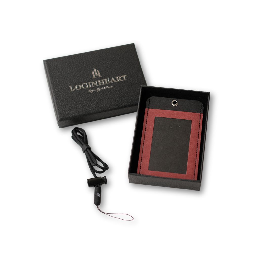 LOGINHEART｜免取卡正面感應證件套 氣勢紅 其他夾層票卡不干擾 臺灣製造獨家精品 附矽膠掛繩