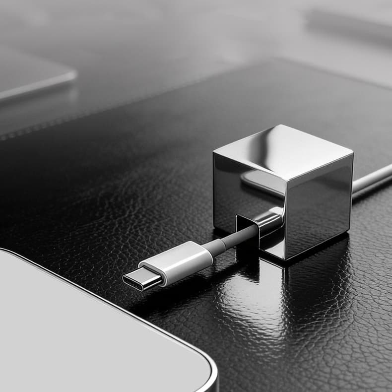 EconLife 易控生活 ◤鏡面不鏽鋼線材固定器◢ 金屬理線器 壓線器 手機充電線收納 (J30-045)