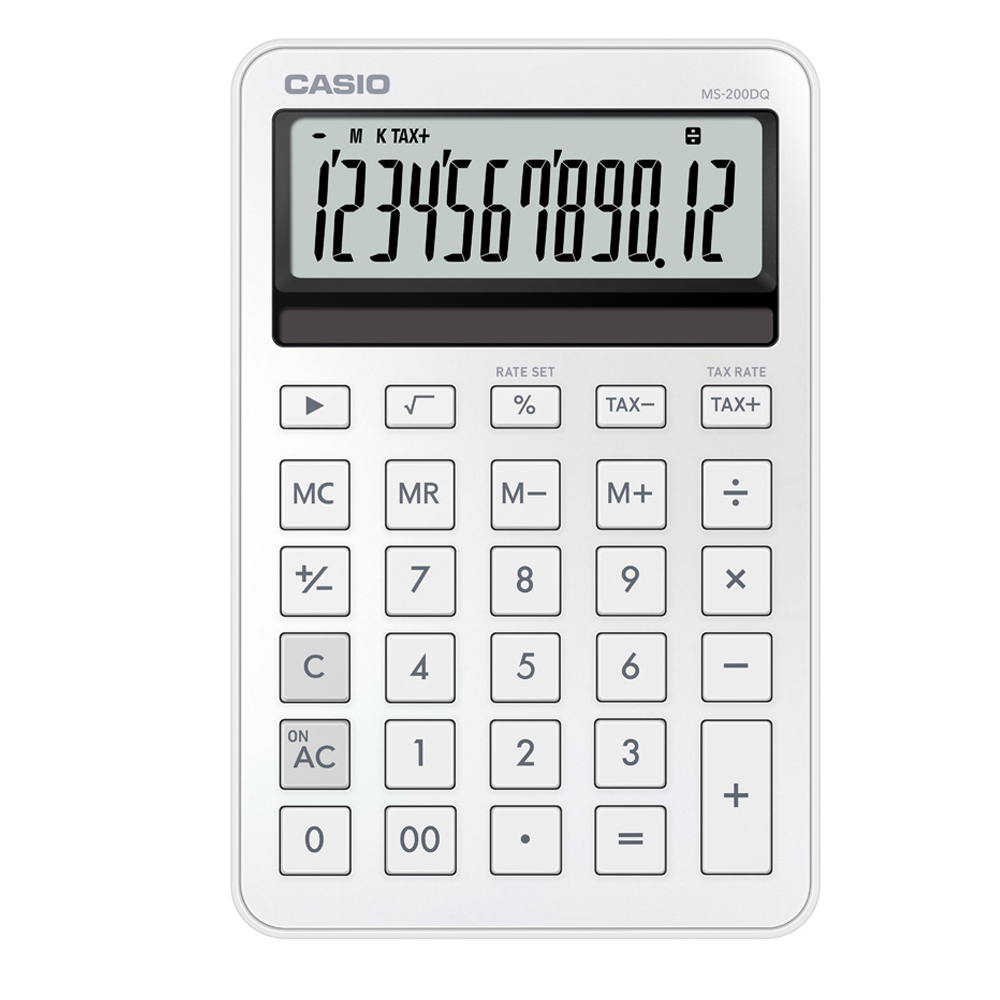 CASIO 卡西歐 閃耀時尚桌上型MINI款曜石計算機-雲柔白