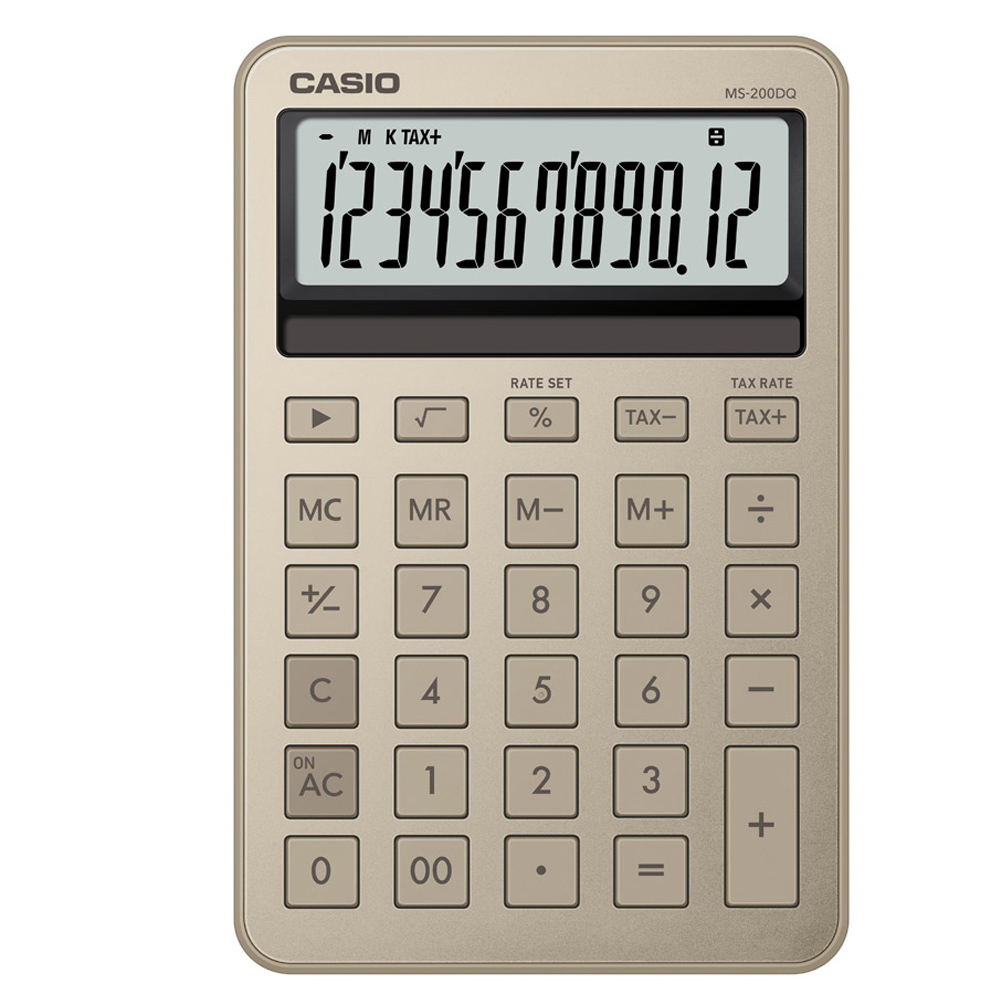 CASIO 卡西歐 閃耀時尚桌上型MINI款曜石計算機-銅砂金