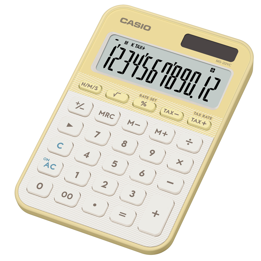 CASIO 卡西歐【CASIO】12位元色彩繽紛糖果計算機-淺粉藍-MS-20YC-LB