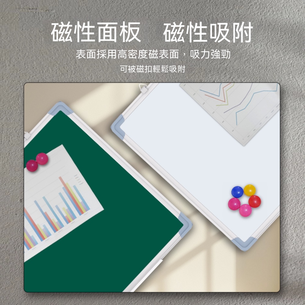 單雙面 牆貼畫板 可移動 辦公會議 留言板 掛式白板 寫字板 家用 塗鴉白板 可擦寫 磁性白板