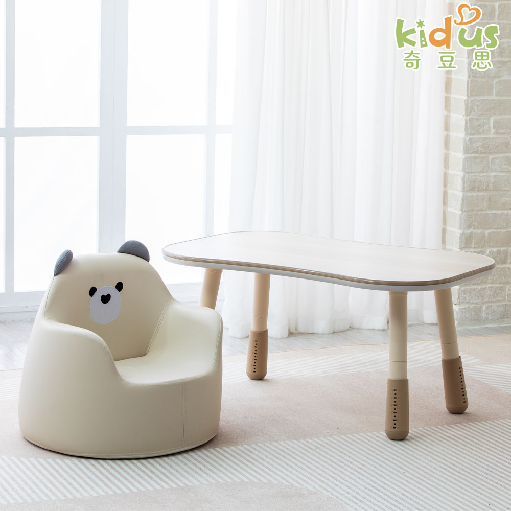 KIDUS 兒童90公分花生桌+大款動物沙發HS002+SF102 (遊戲桌 升降桌 兒童桌椅 成長桌椅 大沙發 玩具)