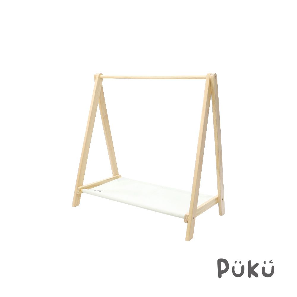 PUKU 藍色企鵝 「UNI有你宅」實木三角兒童掛衣帽架