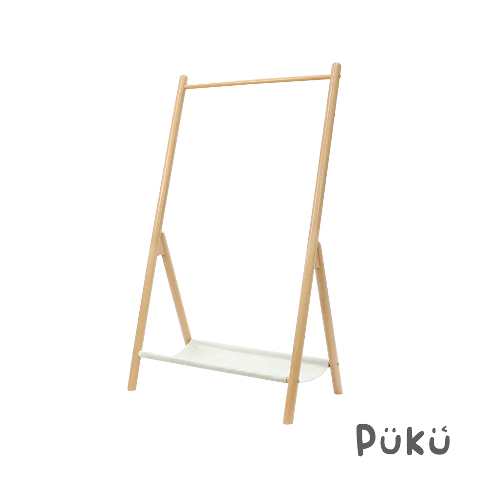 PUKU 藍色企鵝 「UNI有你宅」實木斜角落地掛衣帽架