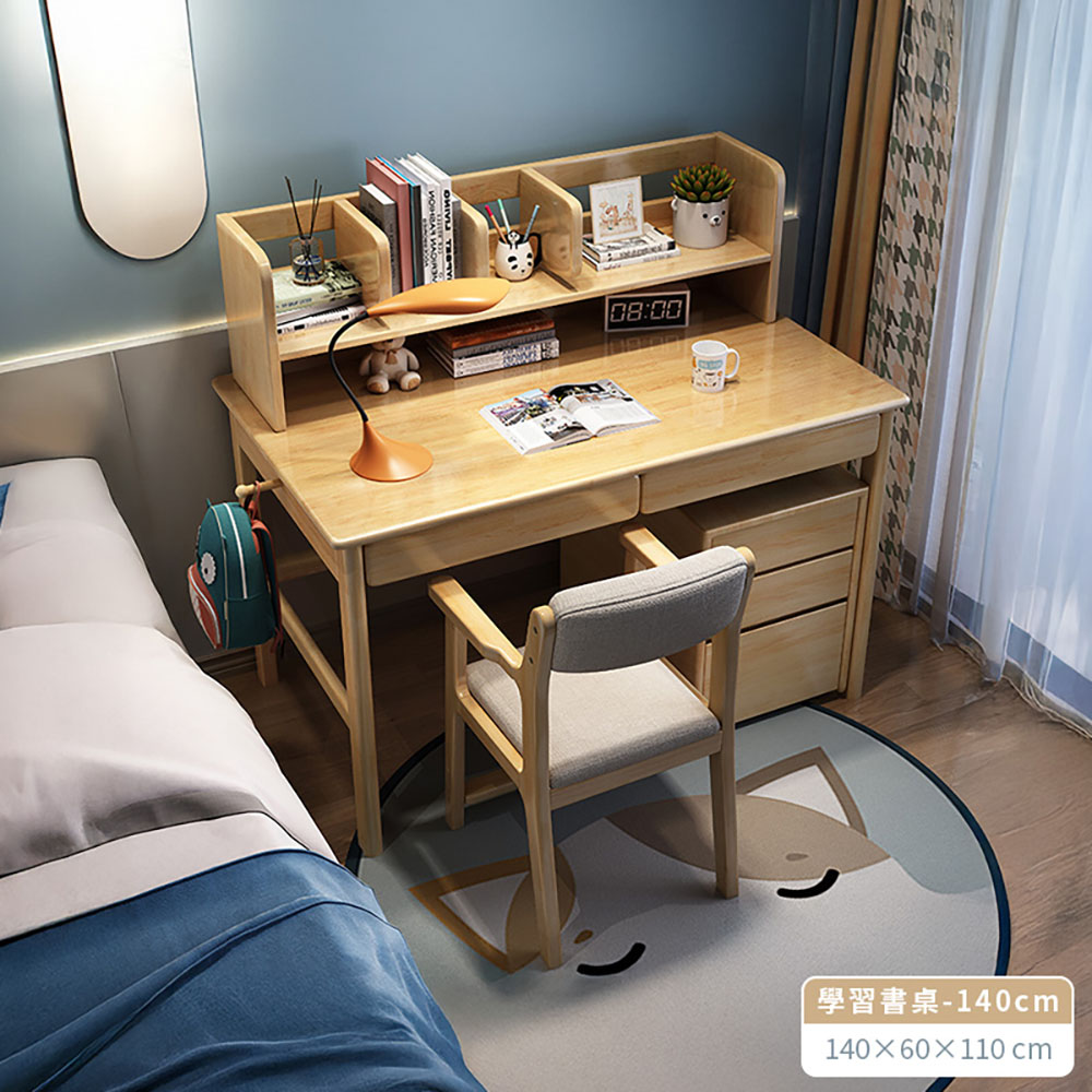 HappyLife 實木學習書架書桌/140CM (Y12041)