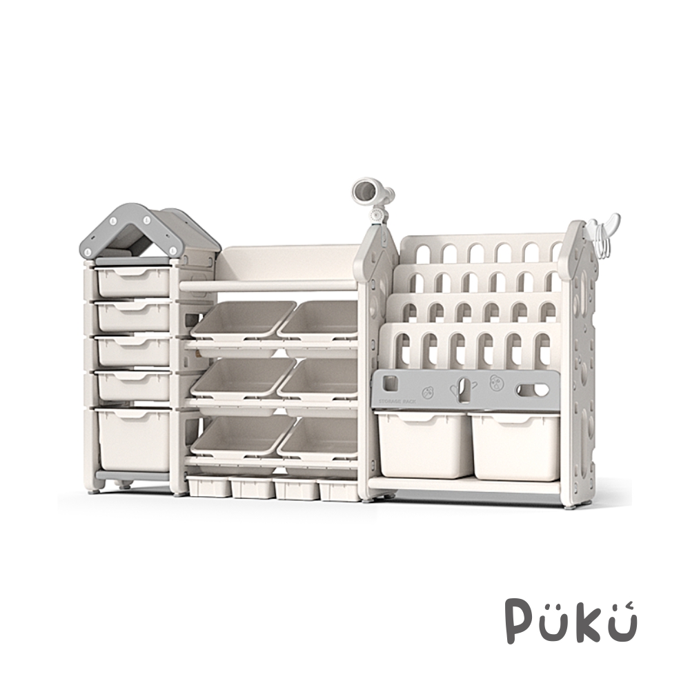 PUKU 藍色企鵝 「UNI有你宅」多功能玩具收納書櫃