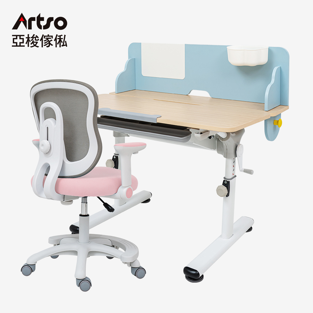 Artso 亞梭傢俬 雲朵桌_105公分+吐司椅(兒童桌椅/成長桌椅/學習桌椅/升降桌椅)