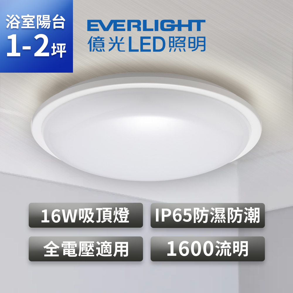 EVERLIGHT 億光 10入組16W 星庭 LED防水吸頂燈-白光