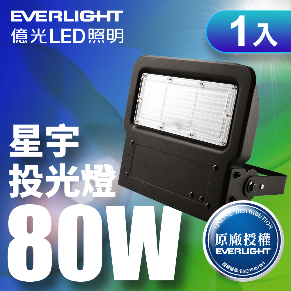 EVERLIGHT 億光 LED 星宇 80W 全電壓 IP65 投光燈(白光/黃光)