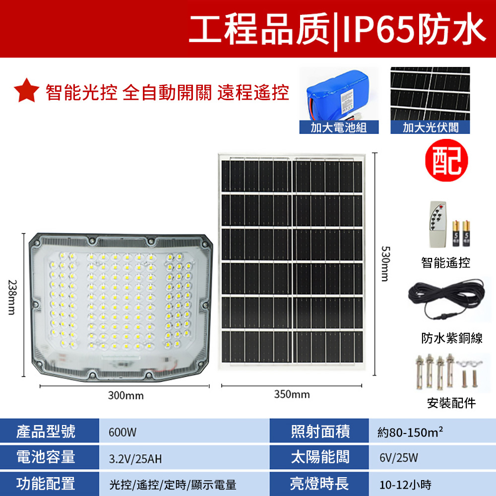 集集客 太陽能燈戶外庭院燈 家用太陽能投光燈 防水太陽能戶外燈(其他規格)