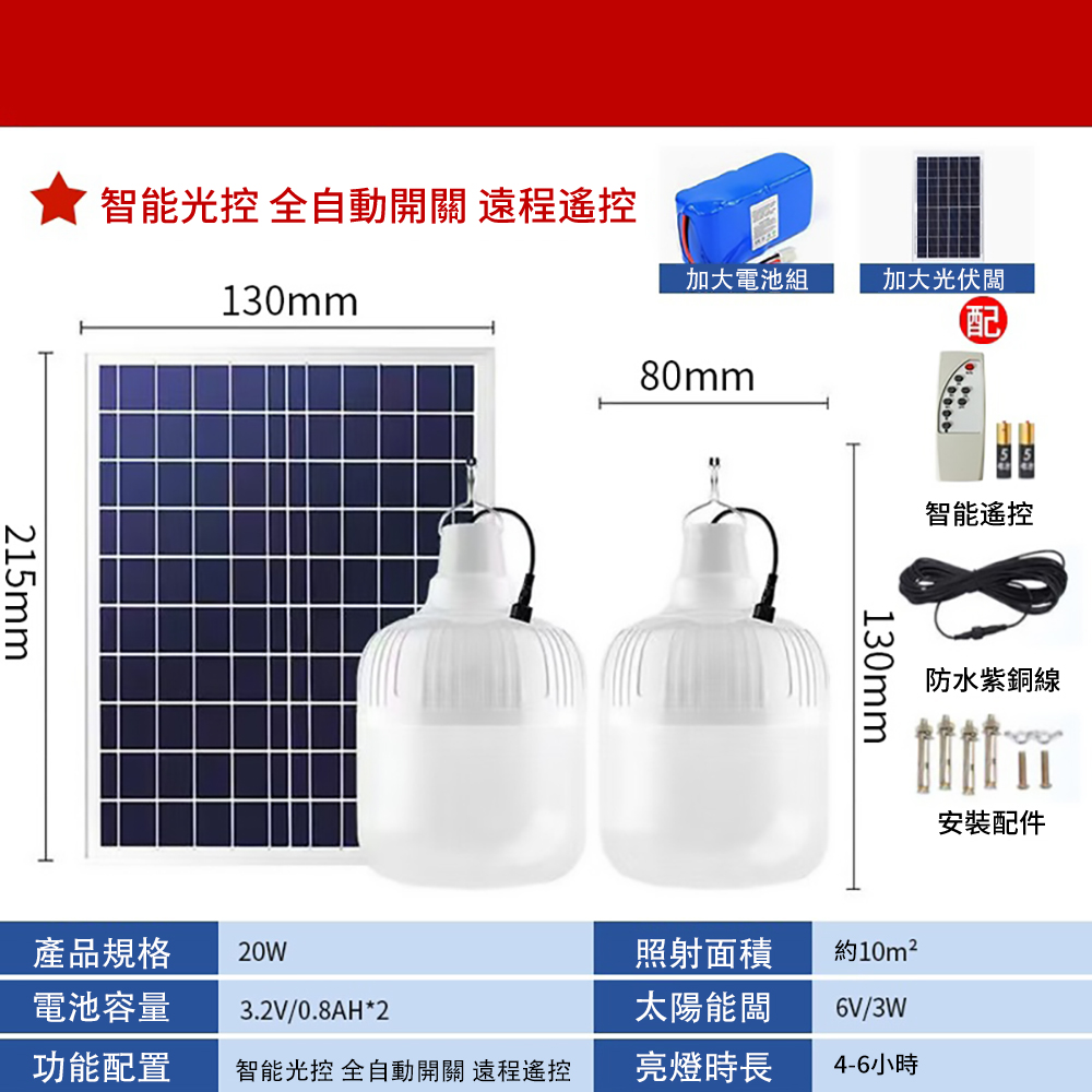 集集客 太陽能燈 太陽能戶外燈 家用庭院燈 LED照明燈 露營燈 應急燈(其他規格)