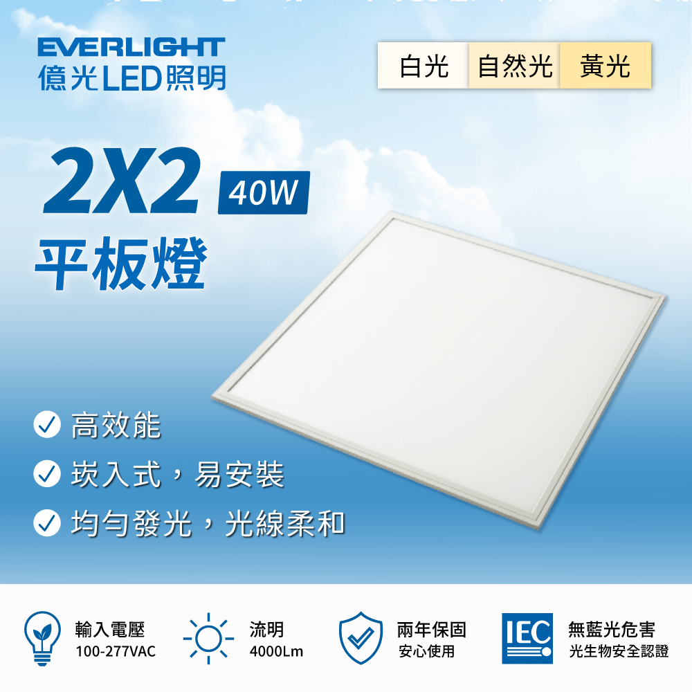 EVERLIGHT 億光 40W LED平板燈 (6入組)