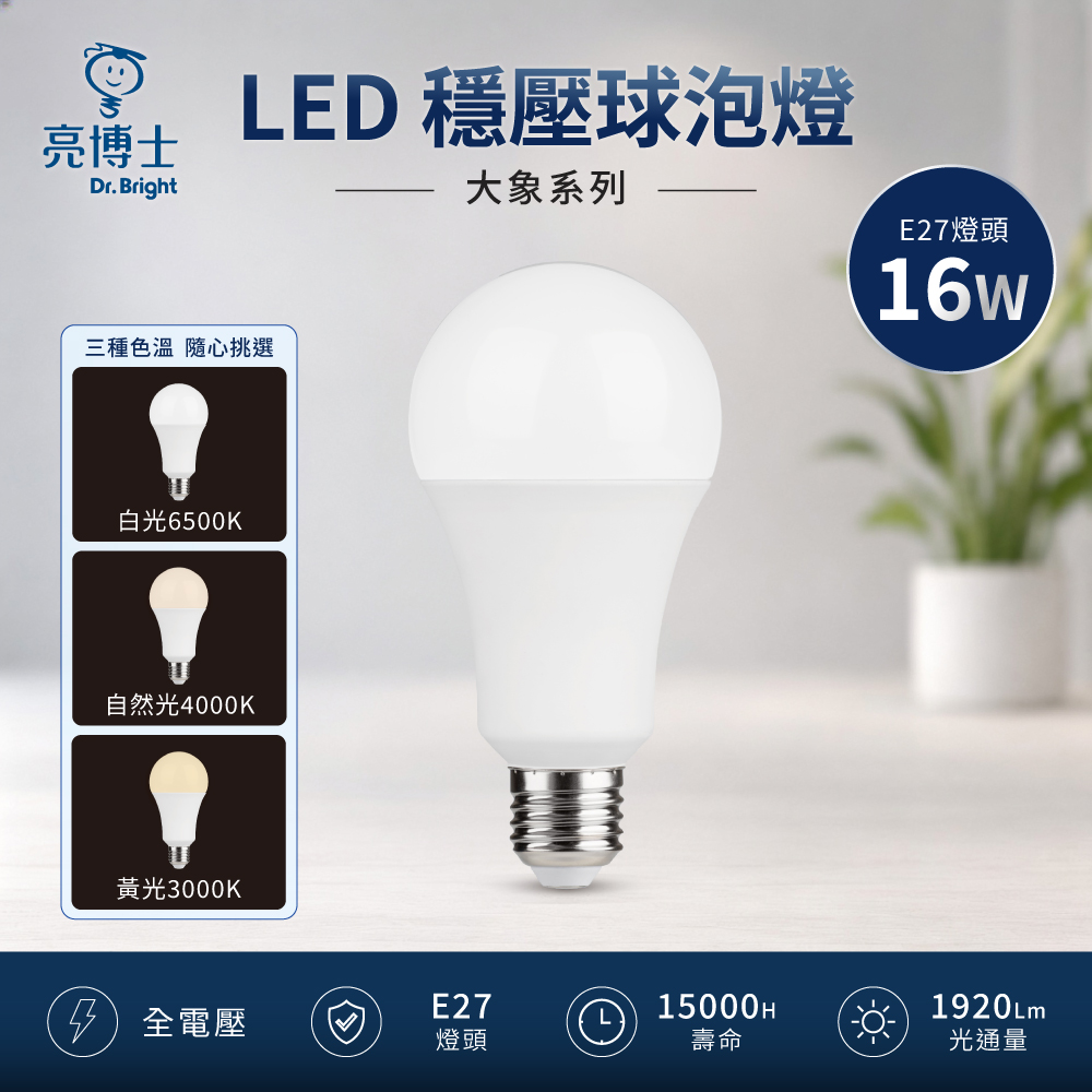 亮博士 LED球泡燈 16W E27 10入組