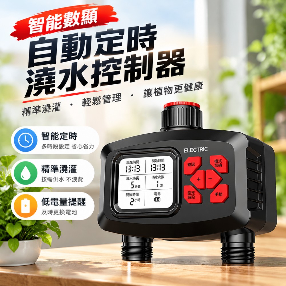 【蔓斯菲】台灣現貨 澆水定時器 園藝自動灌溉器 庭院澆花控制器 澆水機 澆灌盆栽菜園自動灑水裝置