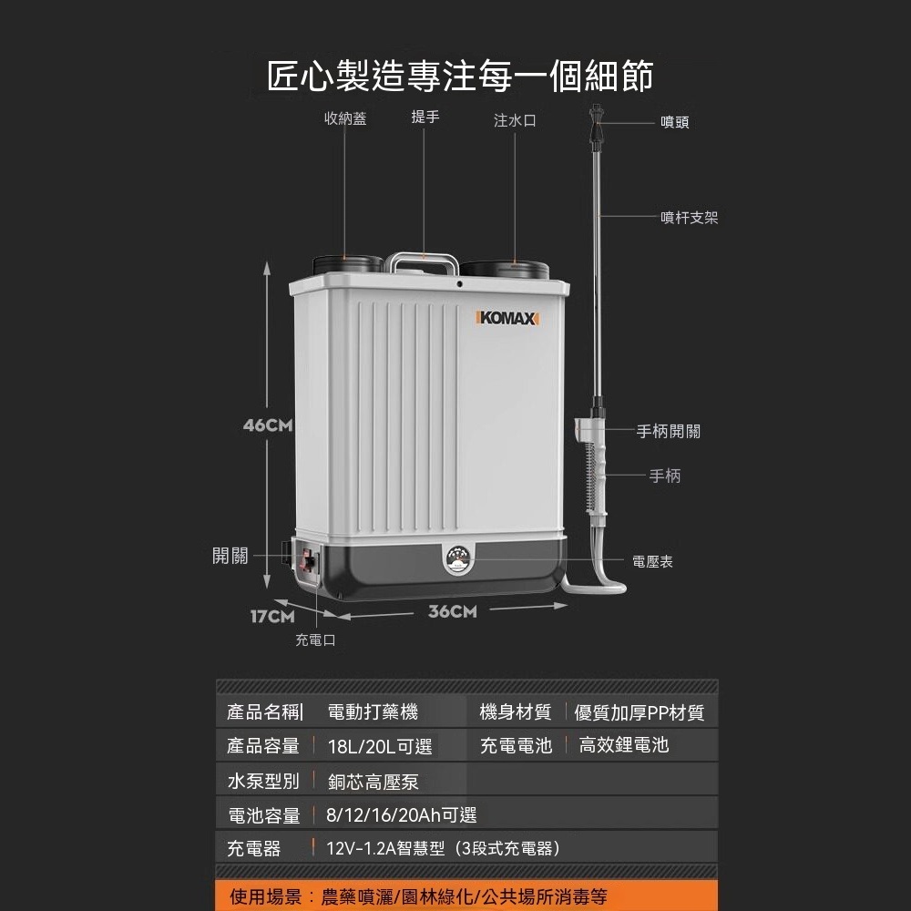 電動噴霧器20L消毒噴霧打藥機鋰電池揹負式農用噴灑新型打藥機高壓充電