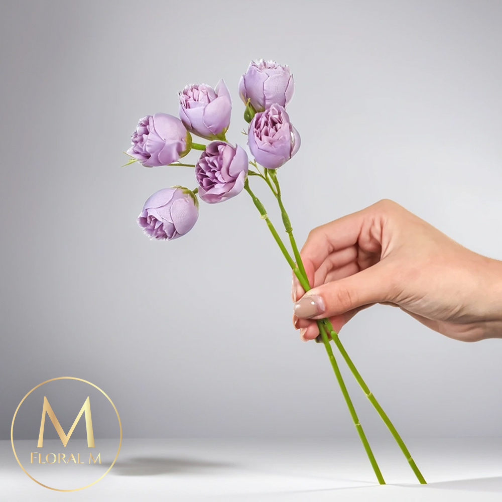 FLORAL M 花藝 奧斯丁紫色牡丹仿真花花材(9入組)仿真花 人造花 假花 裝飾花 花藝材料 居家擺設 仿真花束 乾燥花替代 不凋謝花 高擬真花 插花材料 攝影道具 商業佈置 室內裝飾 花藝設計
