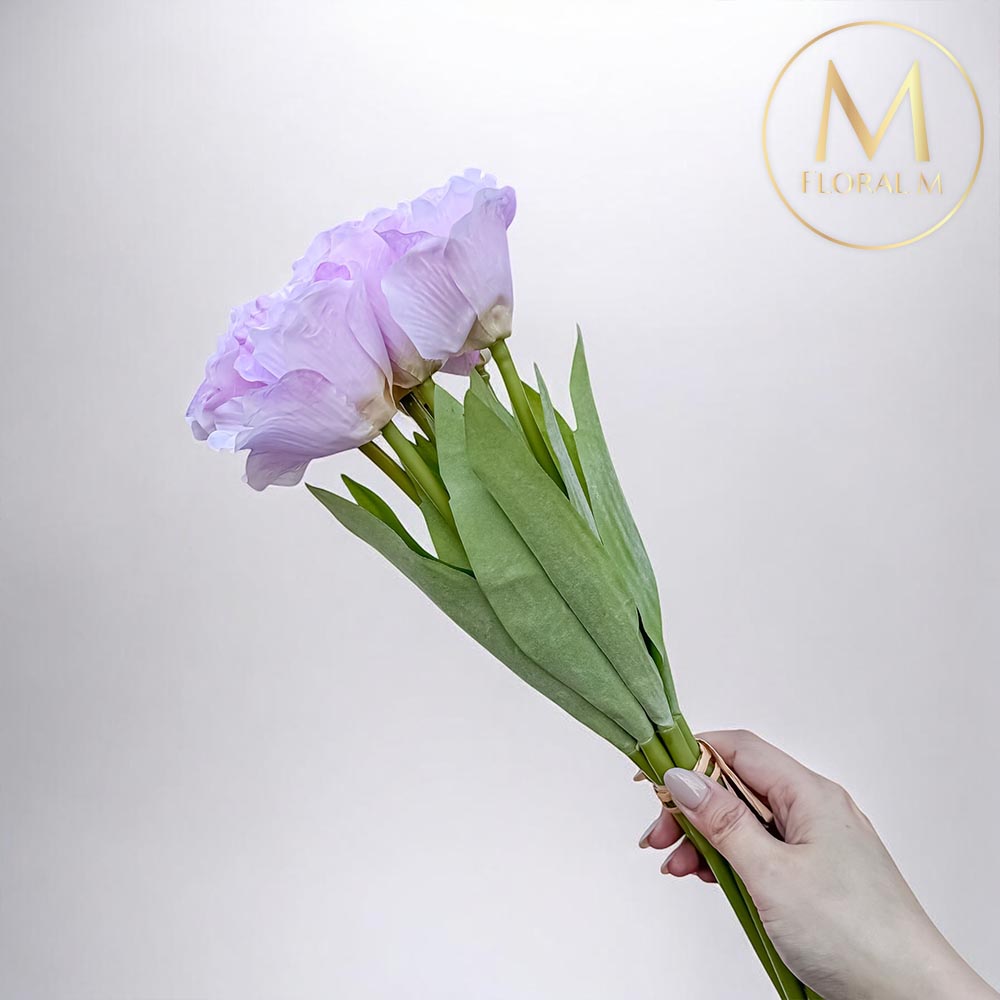FLORAL M 花藝 夏日野餐氣息洋桔梗浪漫紫仿真花花材(7入組)仿真花 人造花 假花 裝飾花 花藝材料 居家擺設 仿真花束 乾燥花替代 不凋謝花 高擬真花 插花材料 攝影道具 商業佈置 室內裝飾 花藝設計