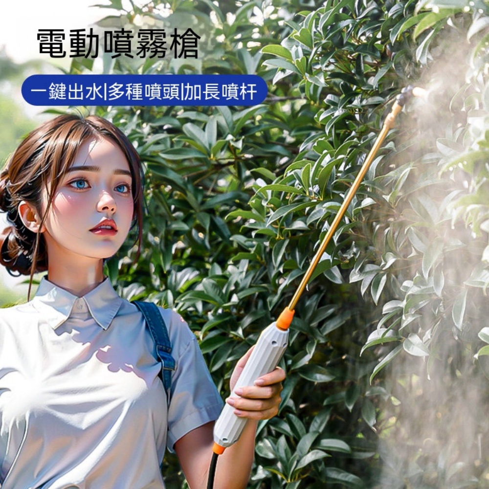 電動噴霧器 充電式 打藥機 便攜式 澆花 澆水 噴槍 消毒 家用新型小型噴壺 輕巧便攜電動噴霧槍 5米膠管