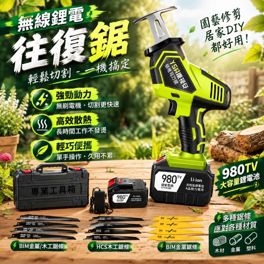 【芸白】電鋸 鋸子 充電式往復鋸 鋰電馬刀鋸 無線電動往復鋸 手持切割鋸 家用電動鋸 木材切割鋸 電動鋸