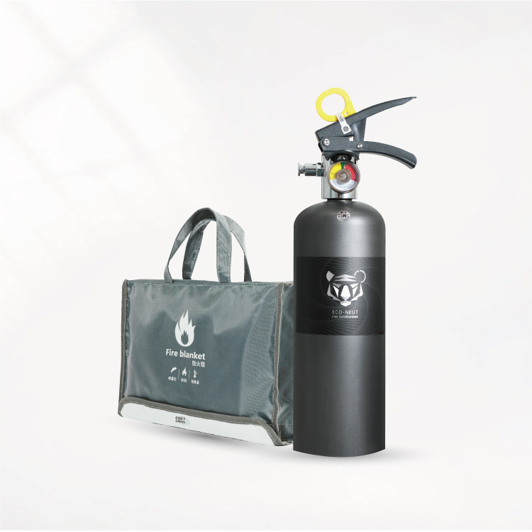 正德防火 台製鋰電池玻纖防火毯+台製家用強化液滅火器1L(滅火器可任選)