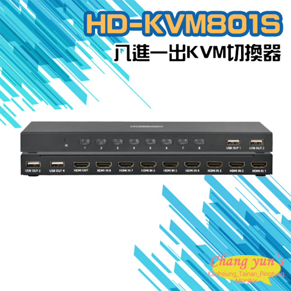 Changyun 昌運監視器 八進一出4K HDMI KVM USB 切換器 (以新款出貨)