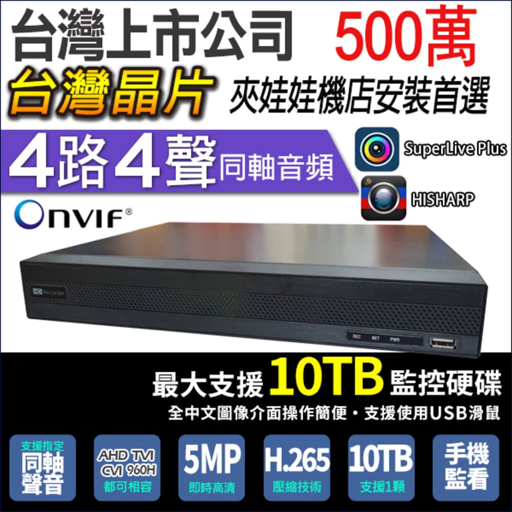 KingNet 帝網 監視器 4路主機   5MP 500萬 4聲道 H.265 向下相容  AHD TVI CVI IPC 1080P 720P 手機遠端 類比
