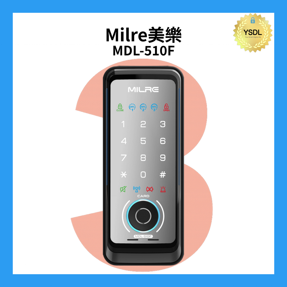 Milre美樂 MDL-510F 三合一輔助型電子鎖 密碼/指紋/卡片(附基本安裝)