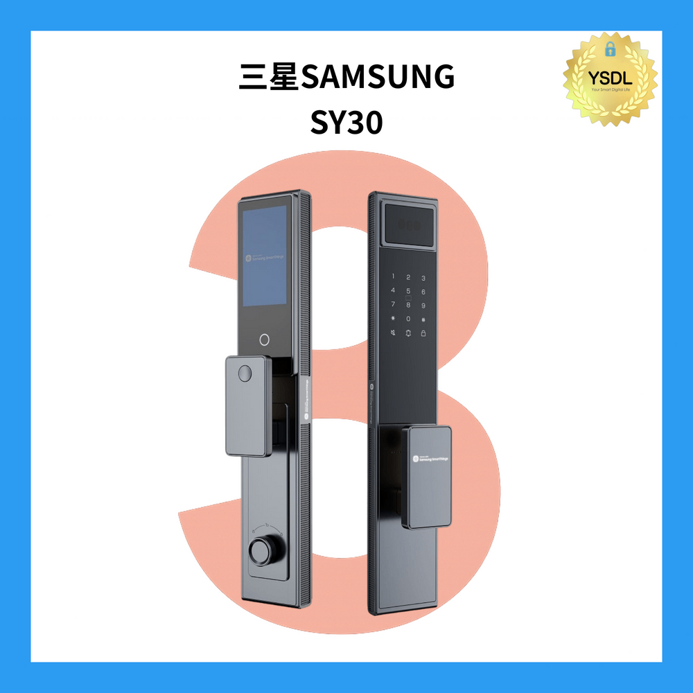 Samsung 三星 SY30/Y30 MAX 七合一電子鎖 人臉/掌靜脈/指紋/密碼/卡片/鑰匙/遠端(冰川藍)(附基本安裝)