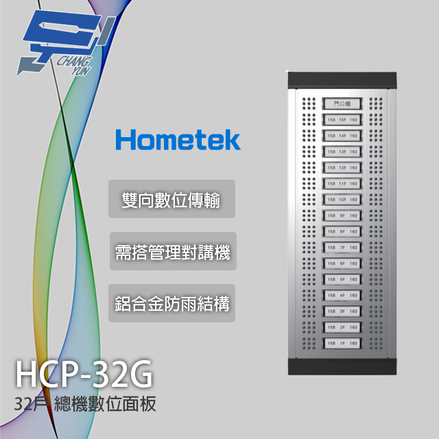 Changyun 昌運監視器 Hometek HCP-32G 32戶總機面板 鋁合金防雨 需搭配管理對講機