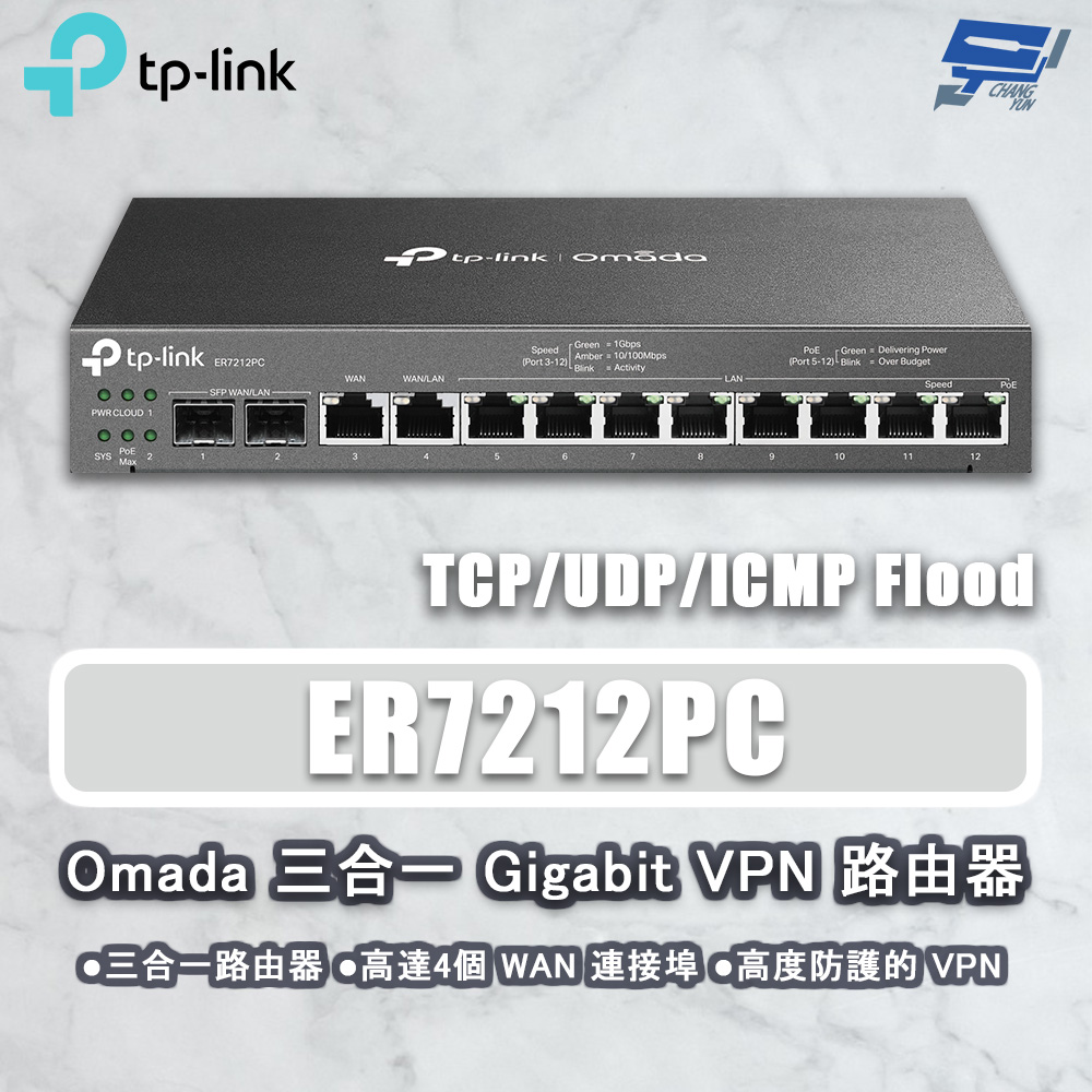 TP-Link ER7212PC Omada 3合1 智慧網絡中樞控制器 昌運監視器