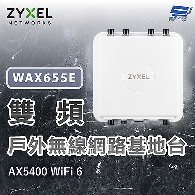 Zyxel 合勤 WAX655E AX5400 WiFi 6 雙頻戶外無線網路基地台 分享器 AP 昌運監視器