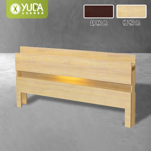 YUDA 生活美學 【YUDA】5尺日式輕奢LED床片-80cm低床頭