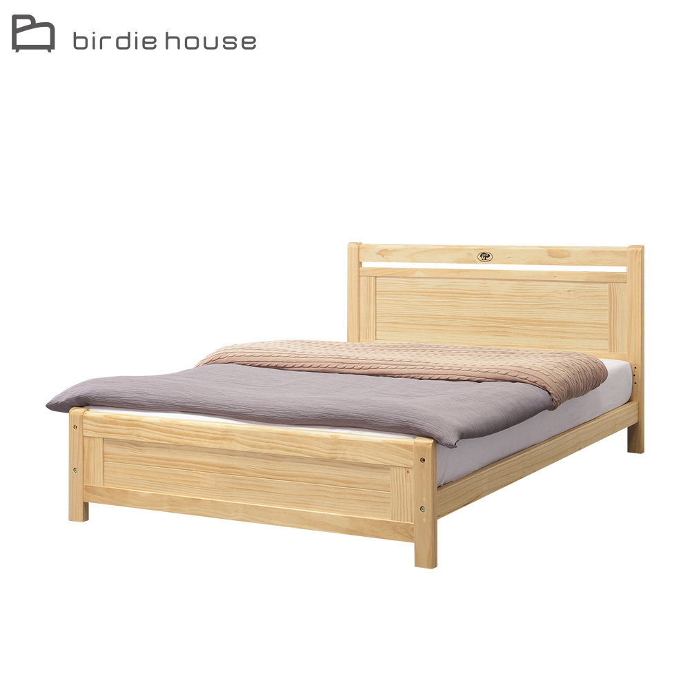 Birdie 雷薩5尺雙人松木實木床架(不含床墊)