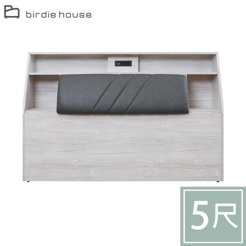 Birdie -佐格5尺雙人附USB插座收納型床頭箱