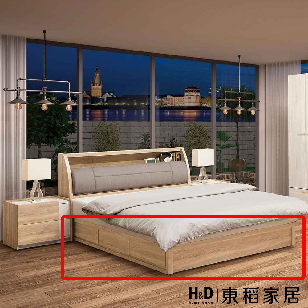 H&D 東稻家居 單面3抽屜床底6尺雙人加大床底(TJS1-02309)