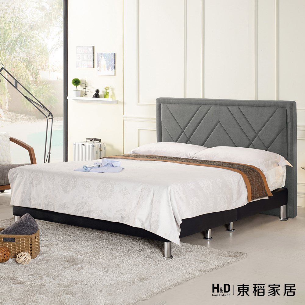 H&D 東稻家居 雙人床6尺(TCM-03504) 6尺雙人加大床組 床頭片+床底