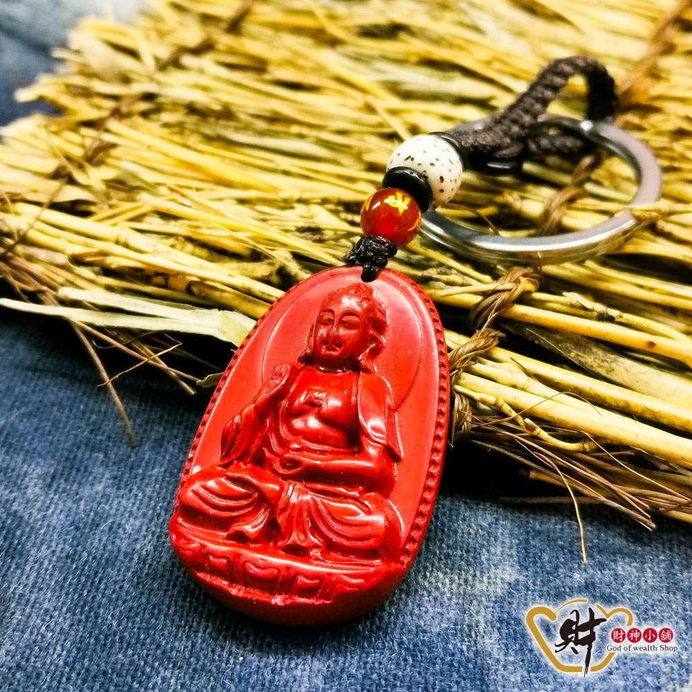財神小舖 硃砂 生肖狗豬 阿彌陀佛 本命佛 鑰匙圈 護身 避邪(已開光 高雄進寶財神廟 八大守護神 保平安)