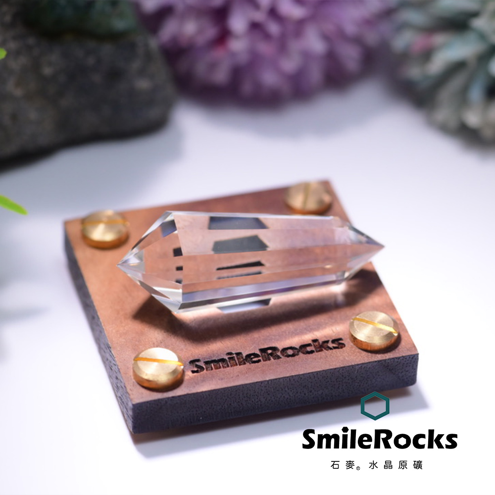 SmileRocks 石麥 手工刻面雙尖白水晶柱No.624260554